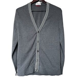 Lê Chateau Men’s Grey, White & Black Cardigan- 95% Cotton